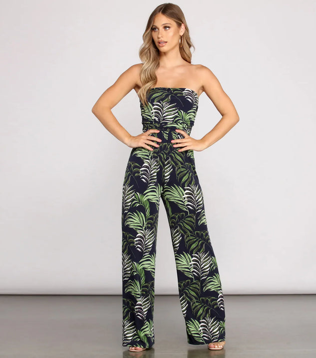Vacay Goddess Strapless Jumpsuit