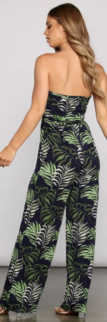 Vacay Goddess Strapless Jumpsuit