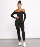 Casual Vibes Off The Shoulder Jumpsuit