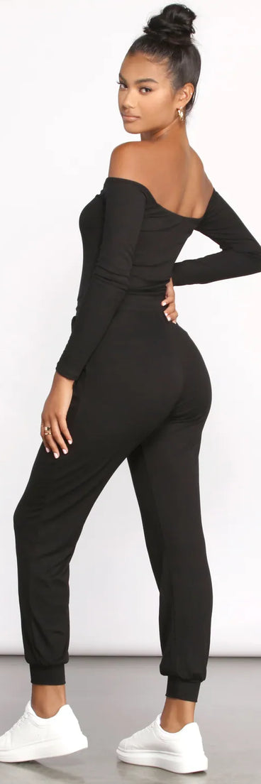 Casual Vibes Off The Shoulder Jumpsuit