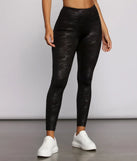 Coated Camo Leggings