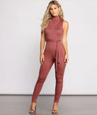 Sleek and Stylish Tie Waist Catsuit