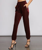 Luxe Velvet High Rise Joggers