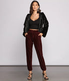 Luxe Velvet High Rise Joggers