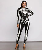 Sultry Skeleton Babe Knit Catsuit