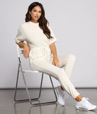 Comfy Vibes Ribbed Knit Jogger Jumpsuit