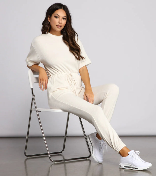 Comfy Vibes Ribbed Knit Jogger Jumpsuit