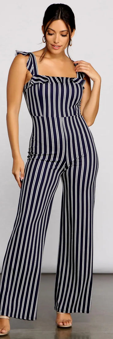 Nautical Babe Striped Jumpsuit
