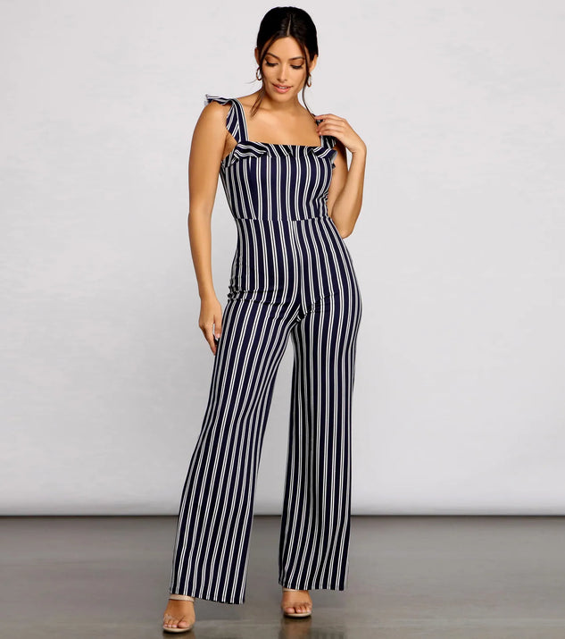 Nautical Babe Striped Jumpsuit