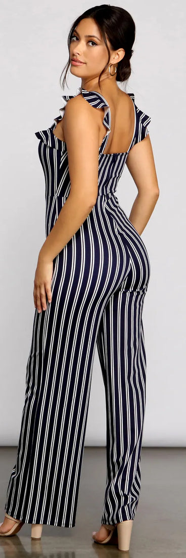 Nautical Babe Striped Jumpsuit