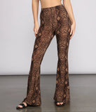Charming And Chic Snake Print Flared Pants