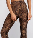 Charming And Chic Snake Print Flared Pants