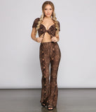 Charming And Chic Snake Print Flared Pants