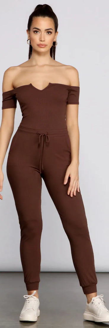 Casual Moment Off The Shoulder Catsuit
