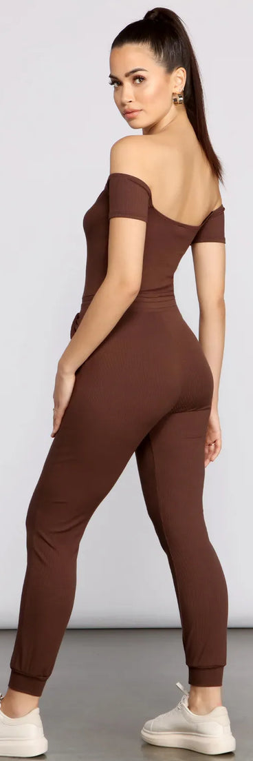 Casual Moment Off The Shoulder Catsuit