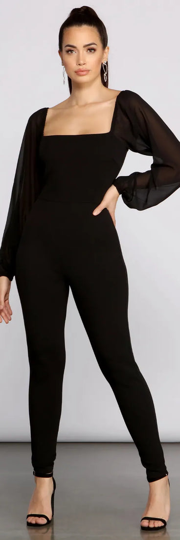 Ready For My Closeup Chiffon Catsuit