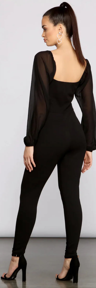 Ready For My Closeup Chiffon Catsuit