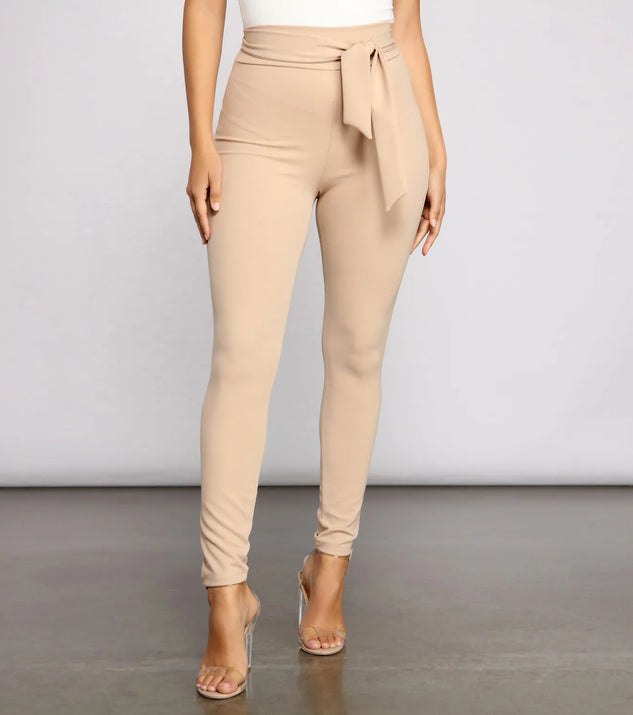 Dressy And Chic Tie-Waist Skinny Pants