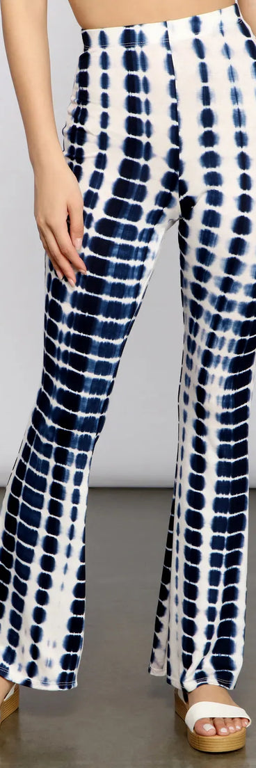 Retro Style Tie-Dye Flare Pants