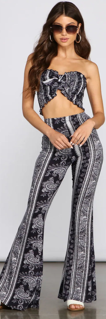 Good Vibes Paisley Flare Pants