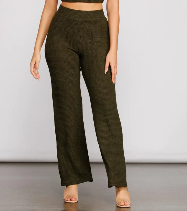 Trendy Textures High Waist Pants