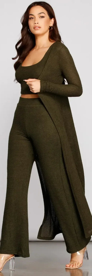 Trendy Textures High Waist Pants