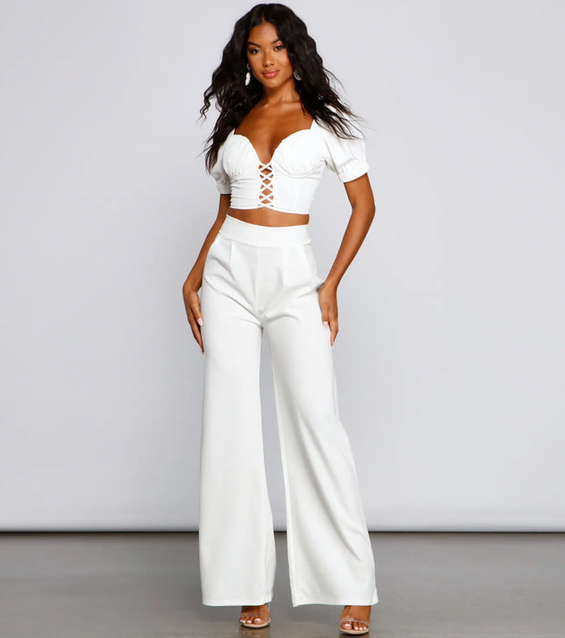 High Waist Pleated Wide Leg Pants