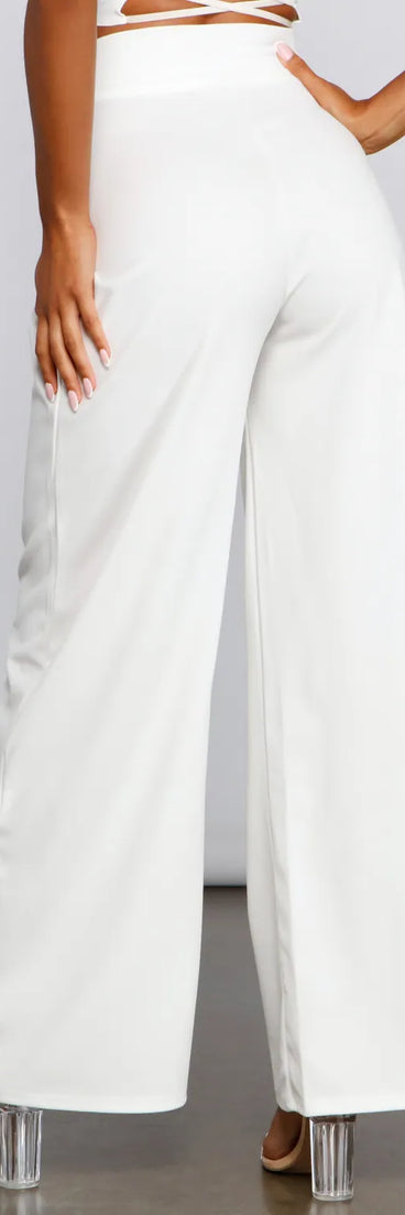 High Waist Pleated Wide Leg Pants