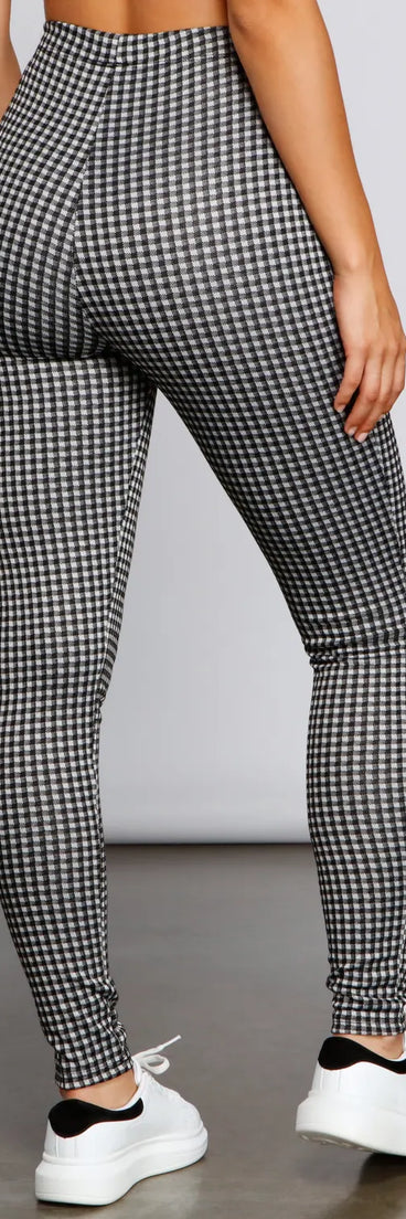 High Waist Plaid Leggings