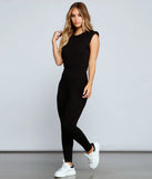 Trendy Moves Padded Shoulder Jumpsuit