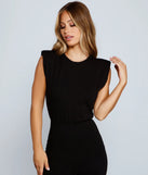 Trendy Moves Padded Shoulder Jumpsuit