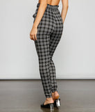 Major Style Plaid Paperbag Pants