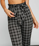 Major Style Plaid Paperbag Pants