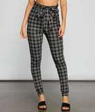 Major Style Plaid Paperbag Pants