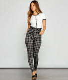 Major Style Plaid Paperbag Pants