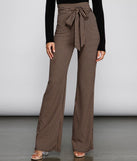 Chic Tie-Front Houndstooth Pants
