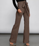 Chic Tie-Front Houndstooth Pants