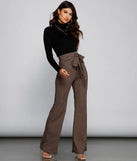 Chic Tie-Front Houndstooth Pants