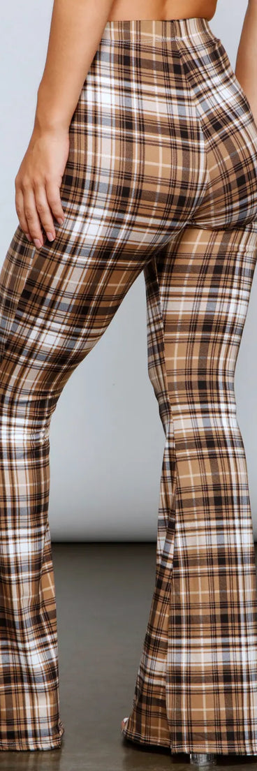 Trendy Must-Have Plaid Flare Pants