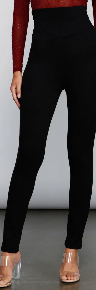 Classic High Waist Ponte Knit Leggings