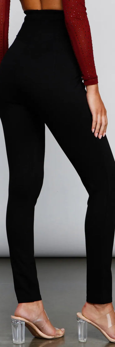Classic High Waist Ponte Knit Leggings