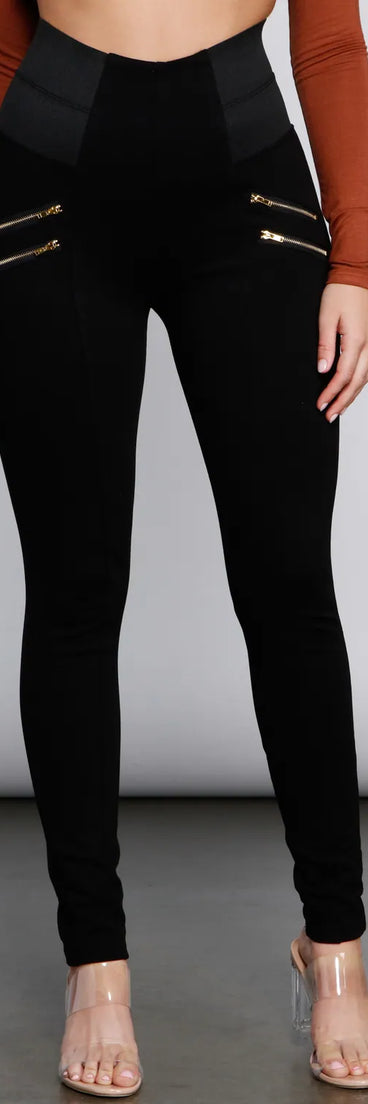 Bringing The Edge High Waist Ponte Leggings