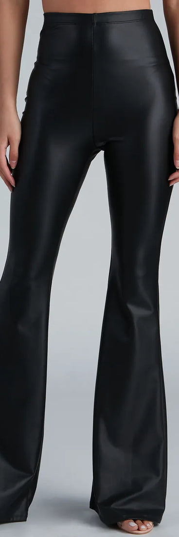 Flare For You Faux Leather Pants