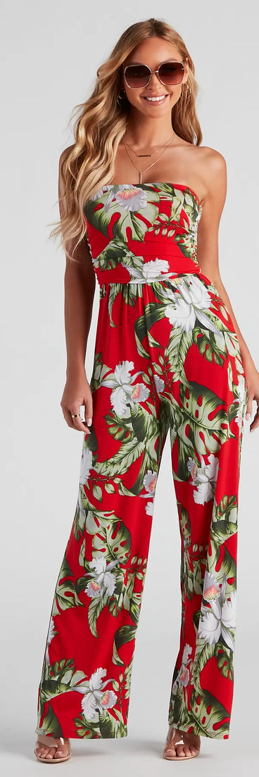 Tropical Vibes Wide Leg Jumpsuit
