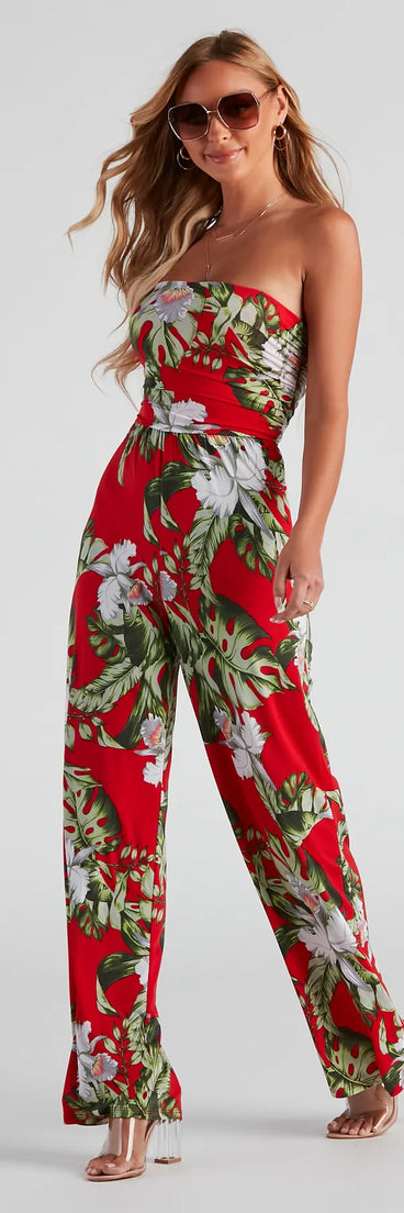 Tropical Vibes Wide Leg Jumpsuit