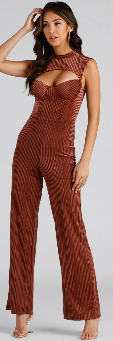 Trendy Vibes Velvet Jumpsuit