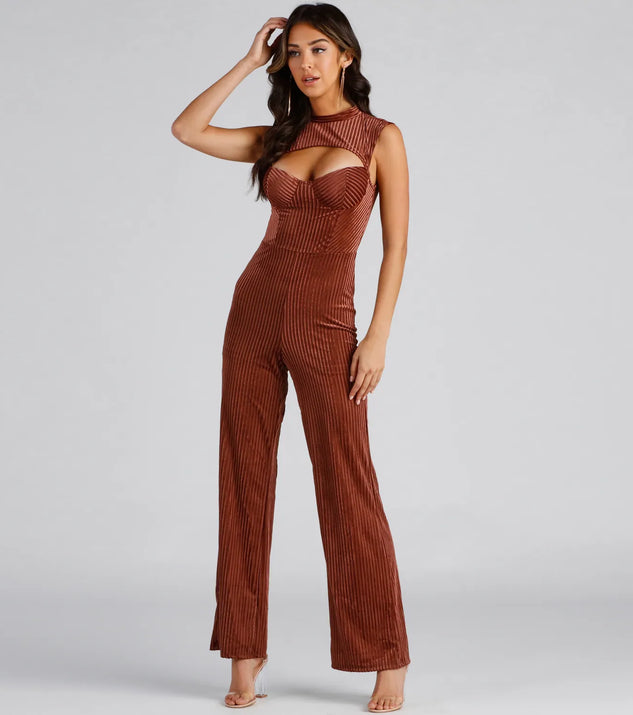 Trendy Vibes Velvet Jumpsuit