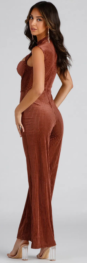 Trendy Vibes Velvet Jumpsuit