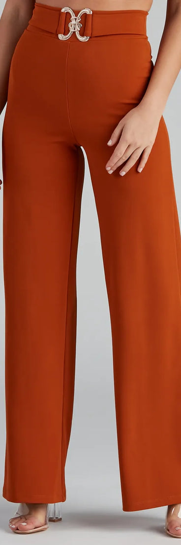 House Of Glam Belted Wide Leg Pants