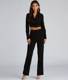 High Waist Flared Crepe Pants